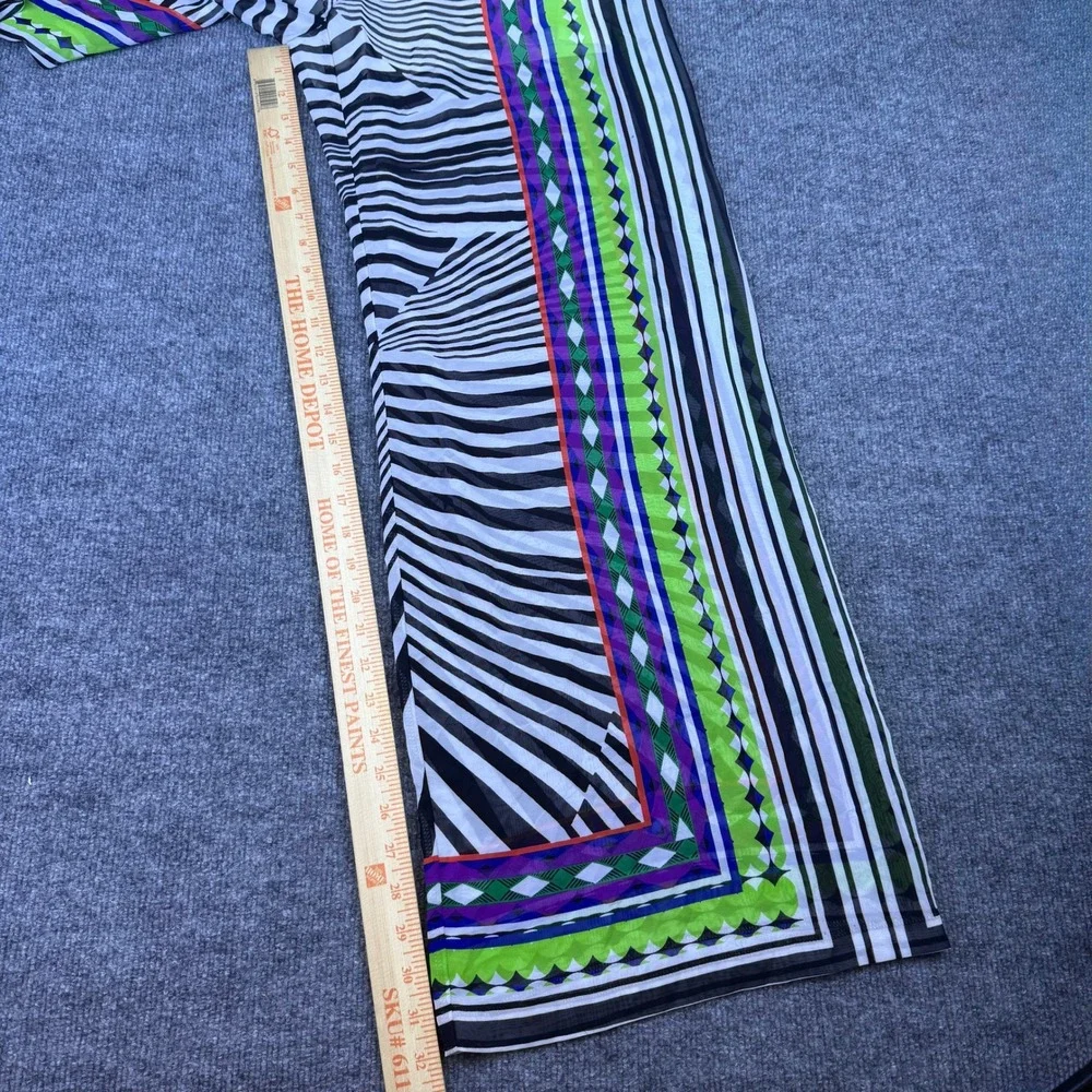 Bisou Bisou Michele Bohbot Wide Leg‎ Mesh Pants Geometric Print Festival Funky M - Picture 8 of 8